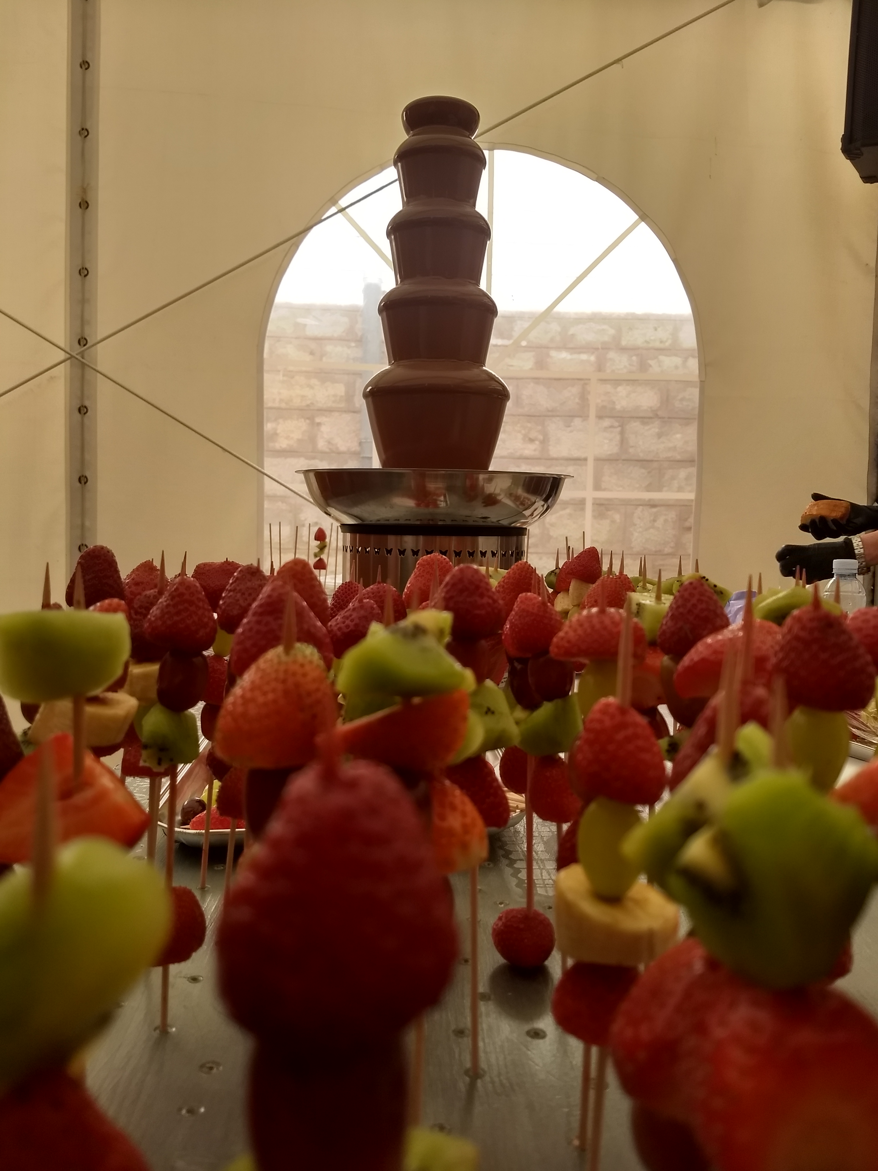 Fuente chocolate para comunión